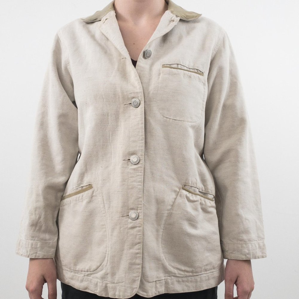 Vintage 90s GAP M Field Utility Jacket Natural - Picture 9 of 14